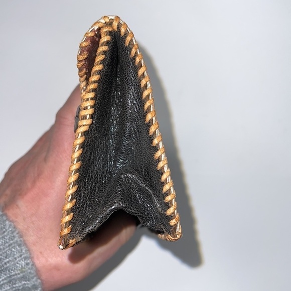 Handtooled Leather and Python Wristlet Clutch - Picture 2 of 9